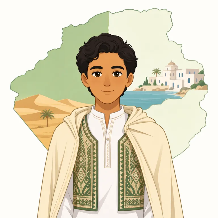 algerian（アルジェリア人・noun）の覚え方イラスト