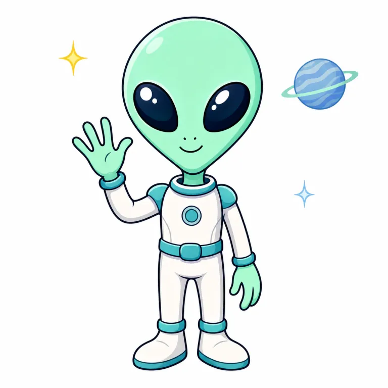 alien（宇宙人・noun）の覚え方イラスト