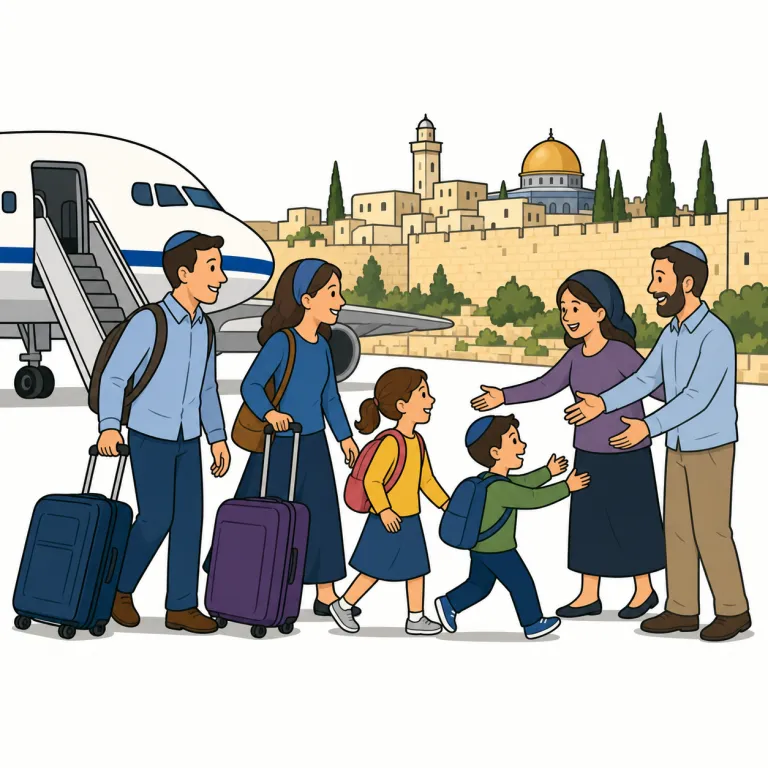 aliyah（イスラエルへのユダヤ人移住・noun）の覚え方イラスト