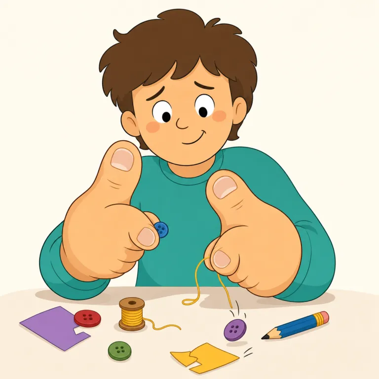 all thumbs（不器用・イディオム）の覚え方イラスト — thumb は親指