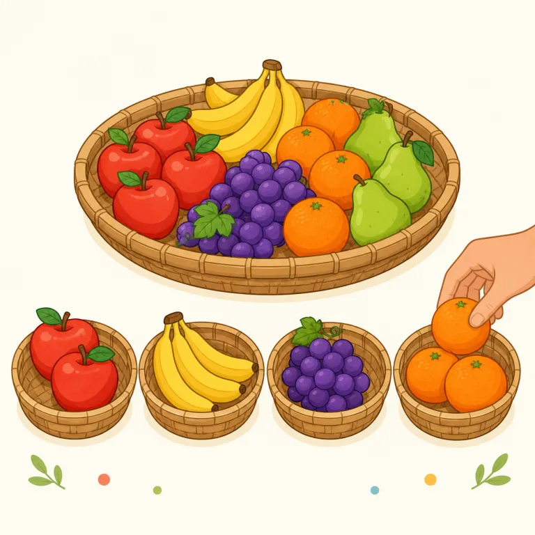 allotment（割り当て、割り当て分・名詞）の覚え方イラスト — allot は「割り当てる」、-ment は「そのこと・そのもの」と考えると覚えやすいです