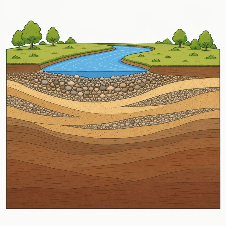 alluvium（沖積層・noun）の覚え方イラスト