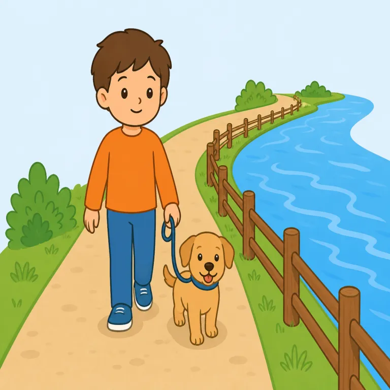 along（〜に沿って、〜を連れて）の覚え方イラスト — along は long を含むので、「長く伸びた線に沿って進む」と置くと記憶しやすいです