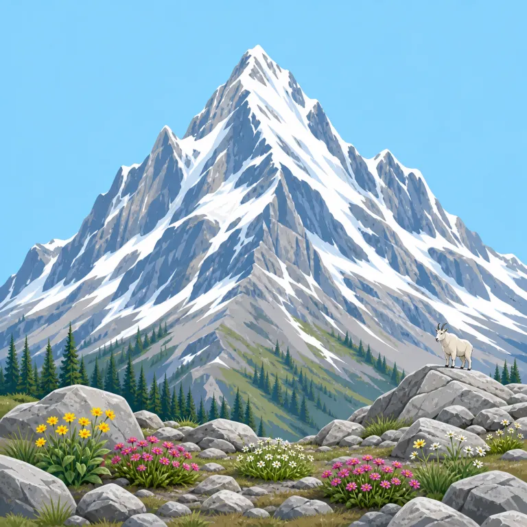 alpine（高山・形容詞）の覚え方イラスト — まず Alps（アルプス）を思い浮かべると定着しやすい語です