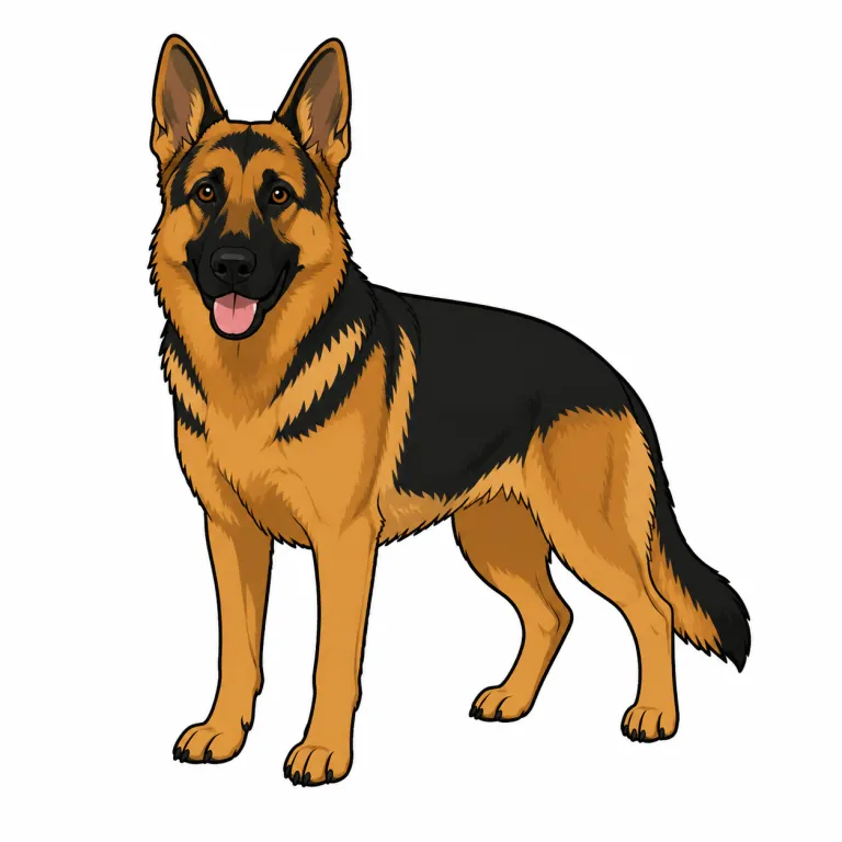 alsatian（アルザス人、ジャーマン・シェパード犬・noun）の覚え方イラスト