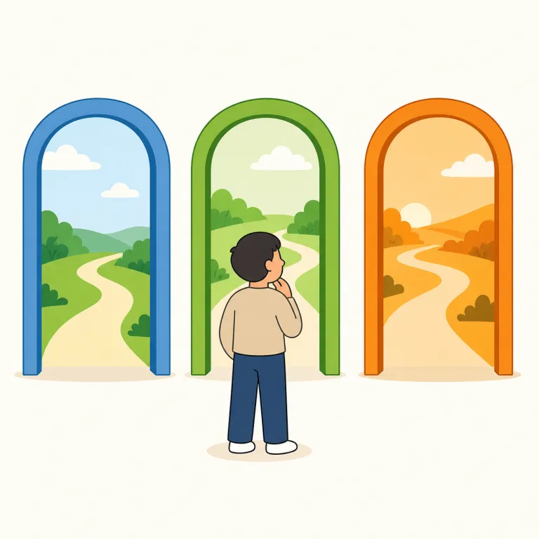 alternative（代替案、別の選択肢・名詞）の覚え方イラスト — 名詞の alternative は、選択肢のリストに並ぶ一項目というより、「このままでは進めないので別ルートを取る」という場面で出てくる語です