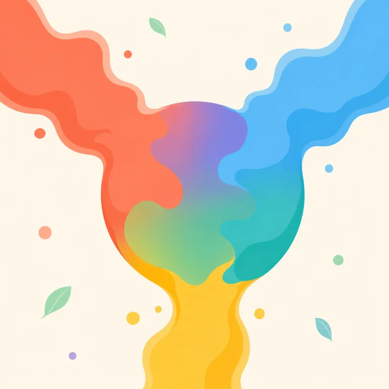 amalgamate（融合する・動詞）の覚え方イラスト — まず「ばらばらの要素を、ただ混ぜるのでなく1つのまとまりにする語」として覚える