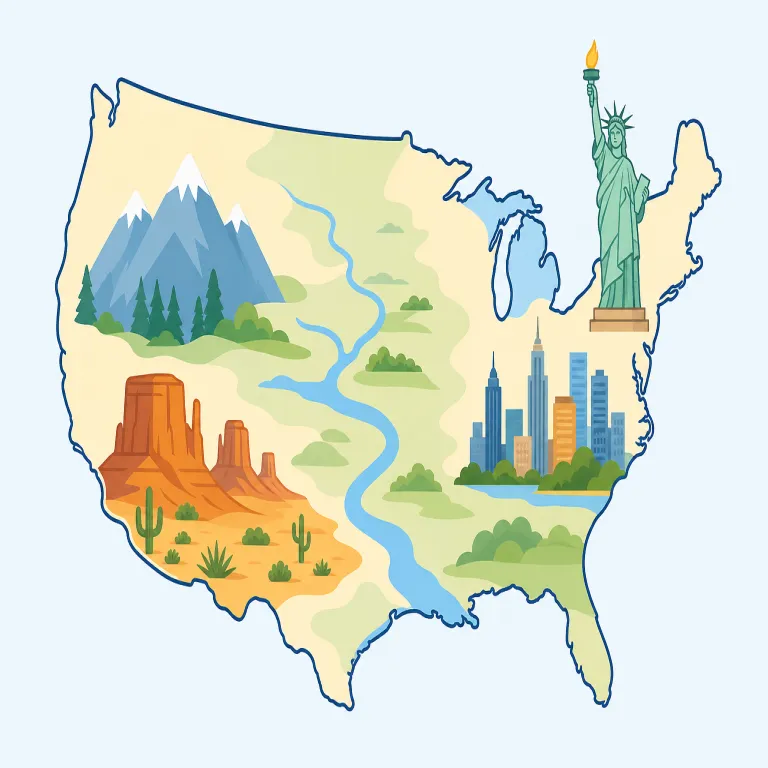 america（アメリカ・名詞）の覚え方イラスト — このエントリの America は、米国という基本義ではなく、北米・南米を含む広い地域名としての用法を意識して覚えます