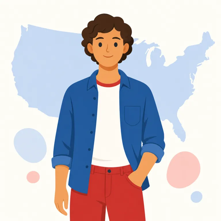 american（アメリカ人・noun）の覚え方イラスト