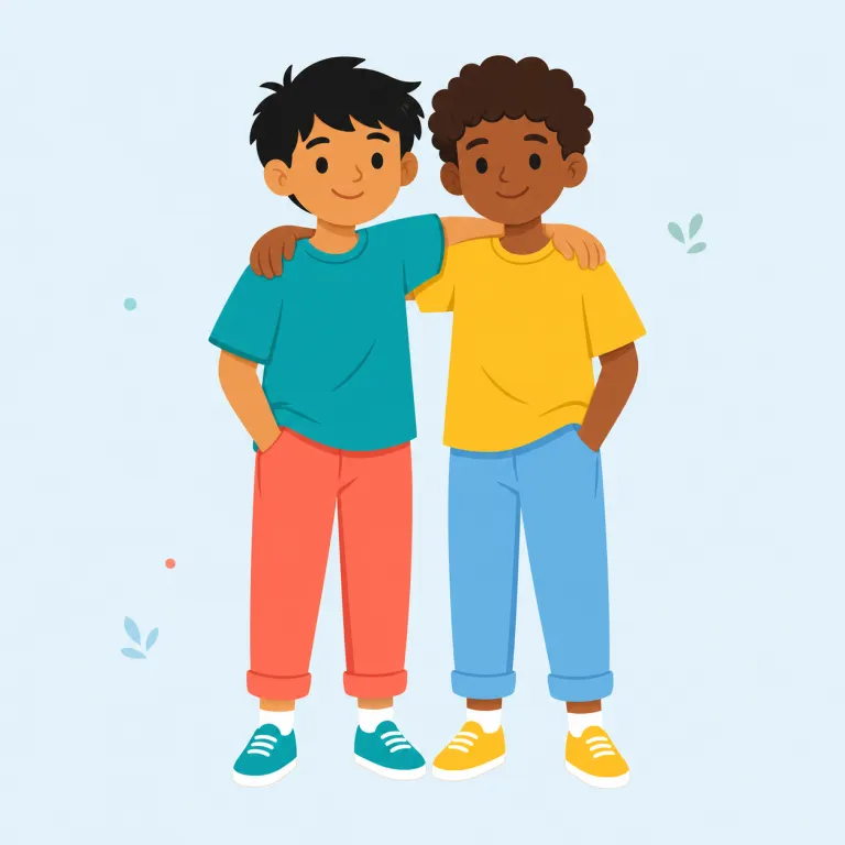 amigo（友人、仲間・名詞）の覚え方イラスト — amigo はまず friend のくだけた版として覚えると残りやすい語