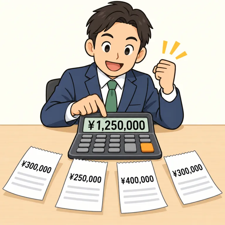amount（総計で〜になる、〜に達する・verb）の覚え方イラスト
