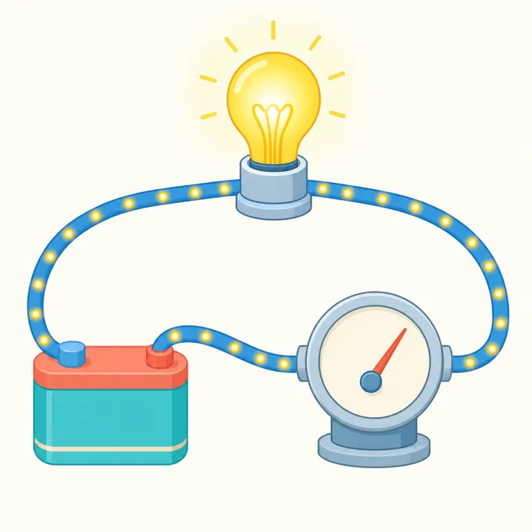 ampere（アンペア・名詞）の覚え方イラスト — ampere は略形の amp とセットで覚えると定着しやすい語です