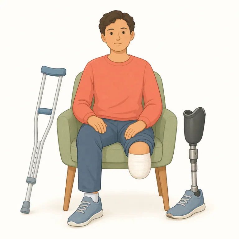 amputation（切断・名詞）の覚え方イラスト — まず動詞 amputate をセットで覚えると定着しやすいです