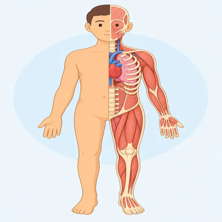 anatomical（身体構造の・形容詞）の覚え方イラスト — anatomical は anatomy（体の構造、解剖）に -ical（〜に関する）が付いた形容詞です