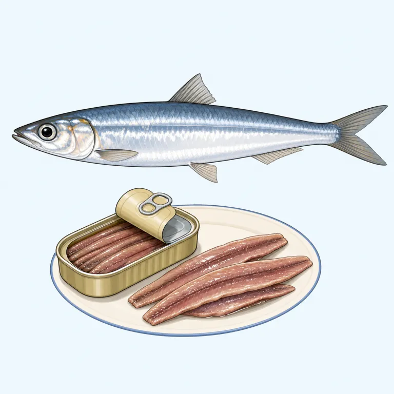 anchovy（アンチョビ・名詞）の覚え方イラスト — まず「アンチョビ＝魚の名前」だけで覚えず、食卓の場面と結びつけると残りやすいです