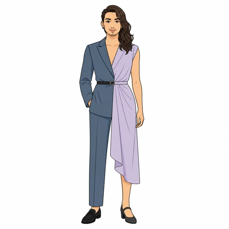 androgyny（両性具有・noun）の覚え方イラスト
