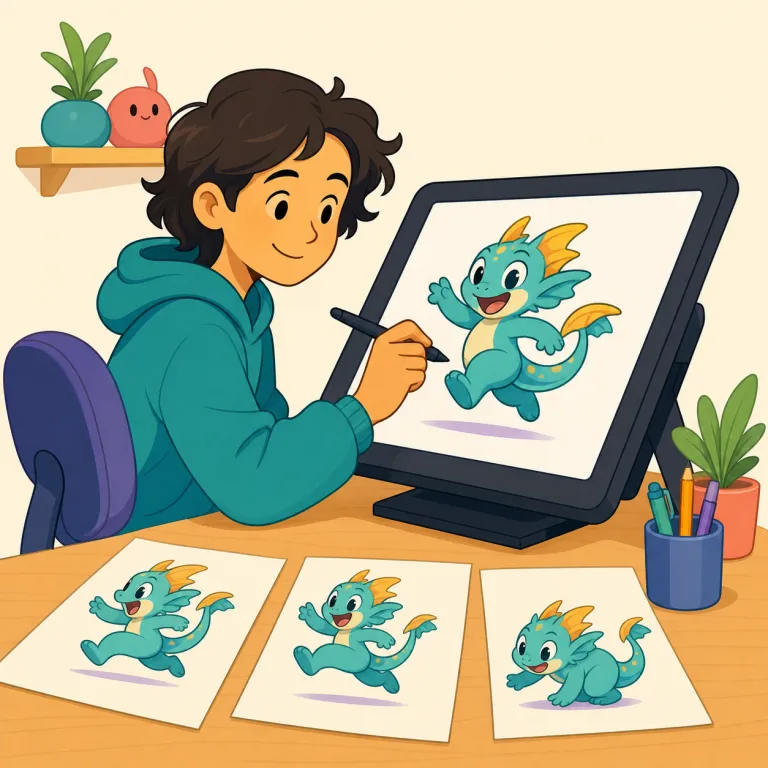 animator（アニメーター・名詞）の覚え方イラスト — animate「動きを与える」を知っていると覚えやすい語です