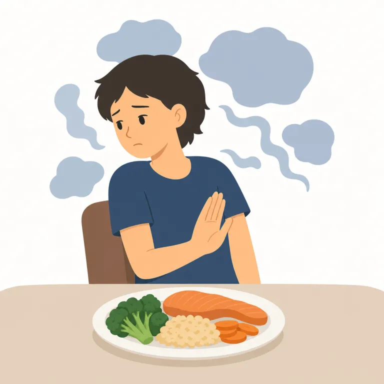 anorexia（拒食症・名詞）の覚え方イラスト — 医学語として覚えると定着しやすい語です