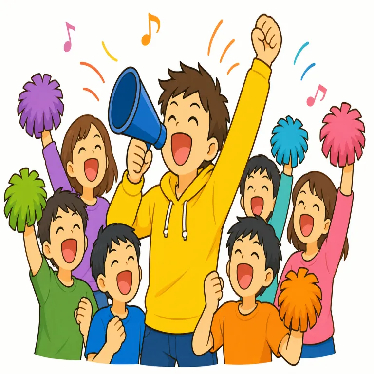 anthem（応援歌・noun）の覚え方イラスト
