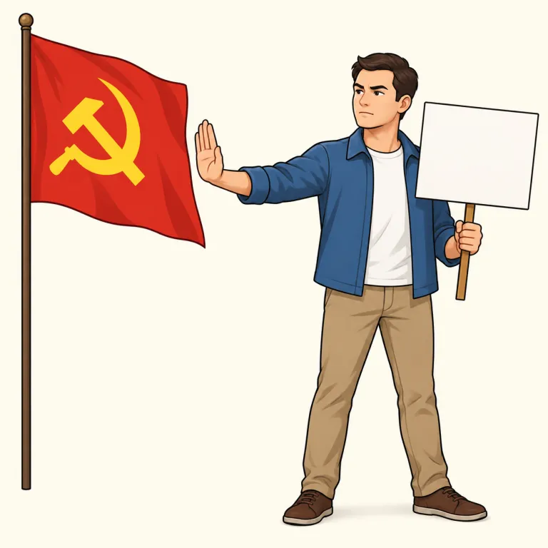 anticommunist（反共産主義者・noun）の覚え方イラスト