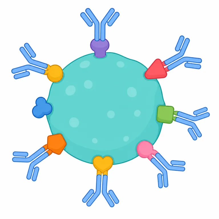 antigen（抗原・名詞）の覚え方イラスト — antigen は antibody（抗体）と必ず対で覚えると定着しやすい語