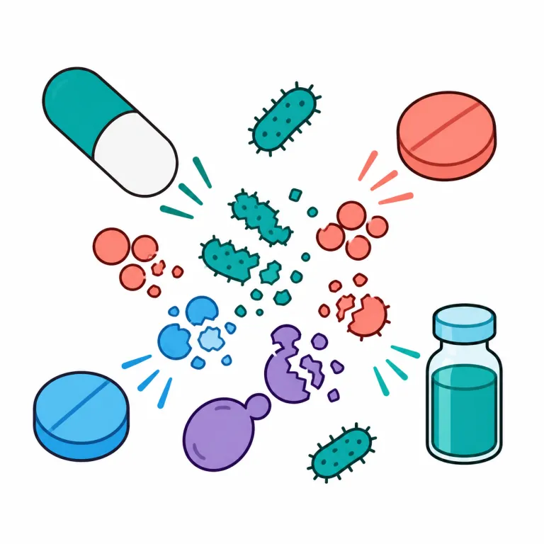 antimicrobials（抗微生物薬・noun）の覚え方イラスト