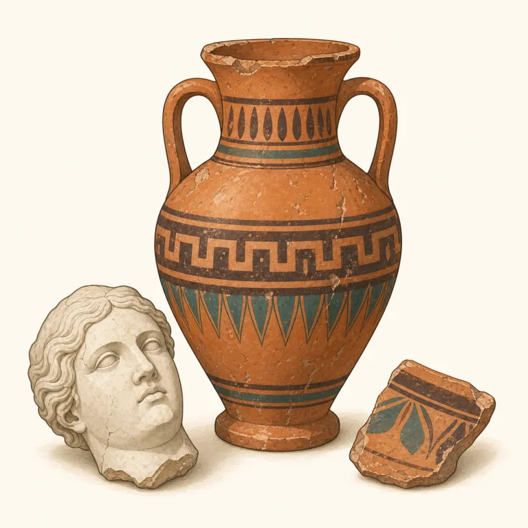 antiquity（古代の遺物、古代美術品・noun）の覚え方イラスト