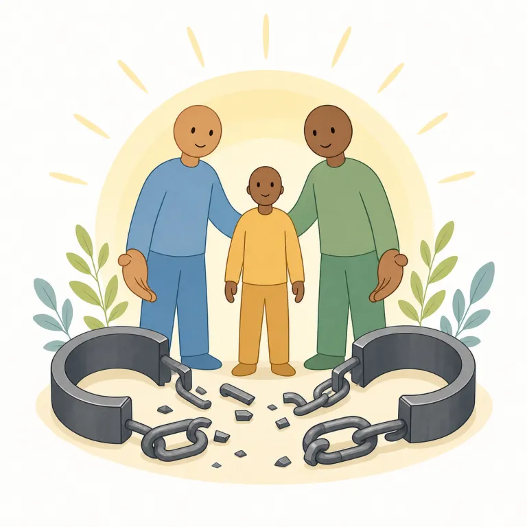 antislavery（奴隷制反対の・形容詞）の覚え方イラスト — anti- は「反〜」の向きを作り、slavery は「奴隷制」
