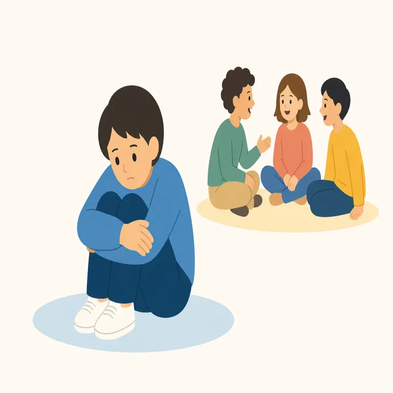 antisocial（非社交的な・adjective）の覚え方イラスト