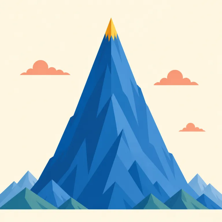 apex（頂点・名詞）の覚え方イラスト — apex は山や三角形の最上部から、成功・権力の最高段階まで表せる語