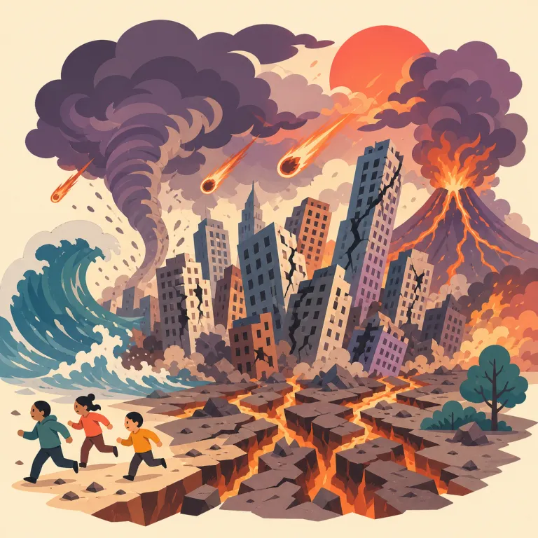 apocalyptic（黙示録的な・形容詞）の覚え方イラスト — apocalypse（世界の終末・破滅）を知っていれば、そこに形容詞語尾の -ic が付いた形だと見ると覚えやすいです