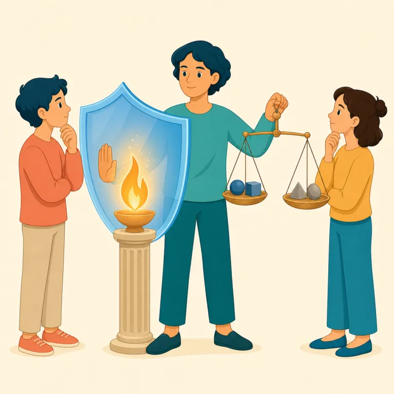 apologetics（弁証論・名詞）の覚え方イラスト — apology を知っていると「謝罪」に引っぱられますが、apologetics ではその連想をいったん外すのがコツ