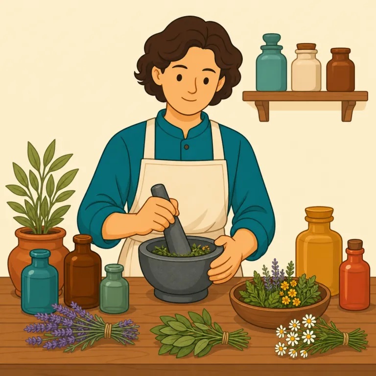 apothecary（薬屋・名詞）の覚え方イラスト — apothecary は modern な pharmacy や drugstore の古い言い方として覚えるとよいです