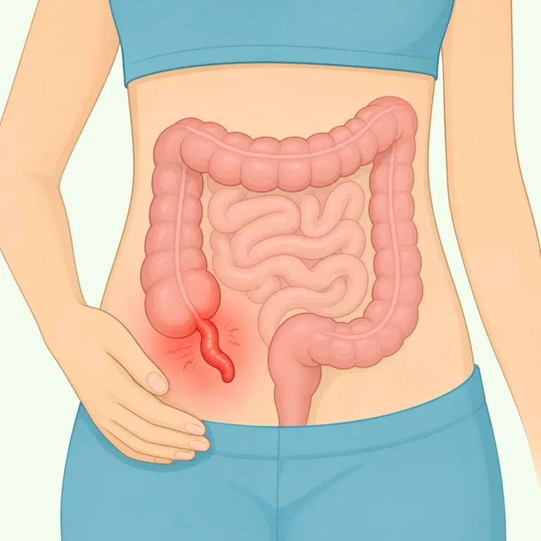 appendicitis（虫垂炎・名詞）の覚え方イラスト — -itis が「炎症」を表す超頻出の医学語尾だと押さえると、一気に覚えやすいです