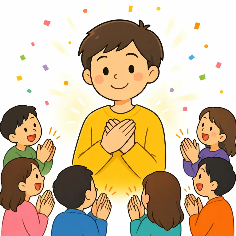 applaud（称賛する・verb）の覚え方イラスト