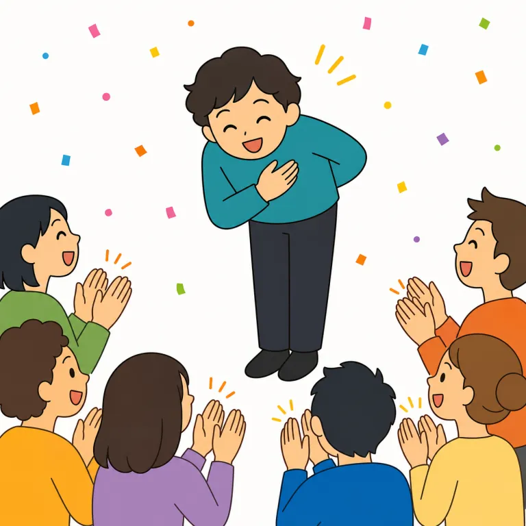 applause（称賛、喝采・noun）の覚え方イラスト