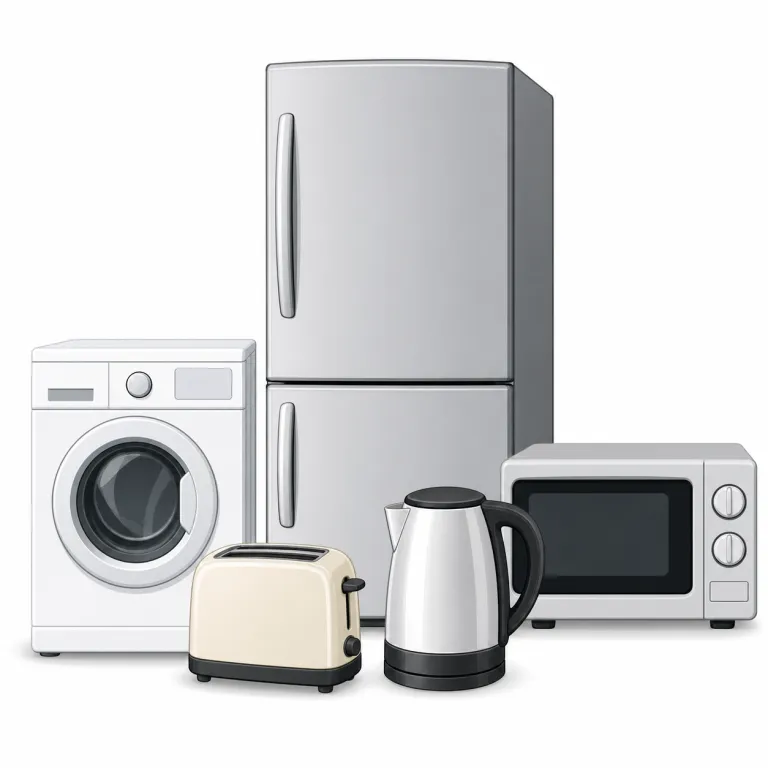 appliance（家電製品・名詞）の覚え方イラスト — この意味では、applianceを「家庭で使う実用的な機械」として覚える