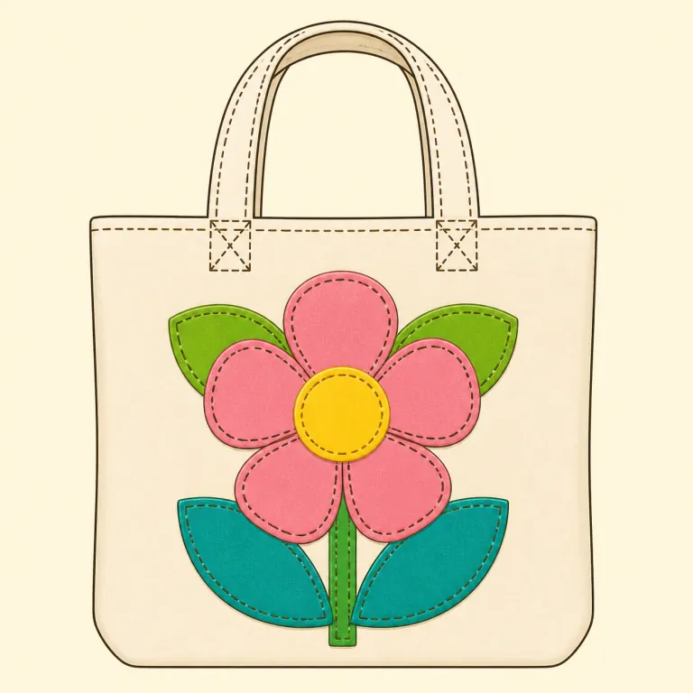 applique（アップリケ・noun）の覚え方イラスト
