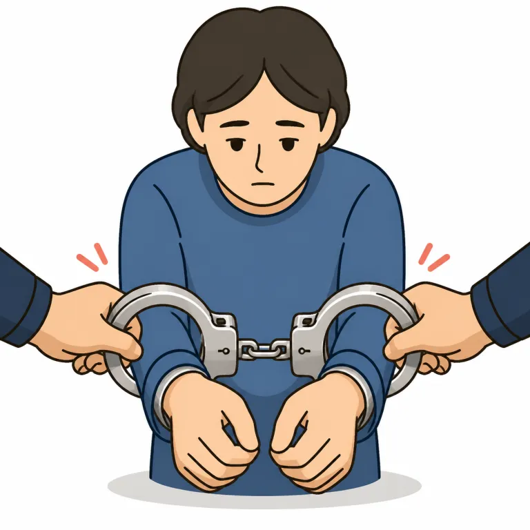 apprehension（逮捕・noun）の覚え方イラスト