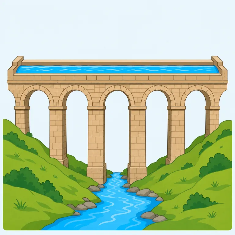 aqueduct（水道橋・noun）の覚え方イラスト