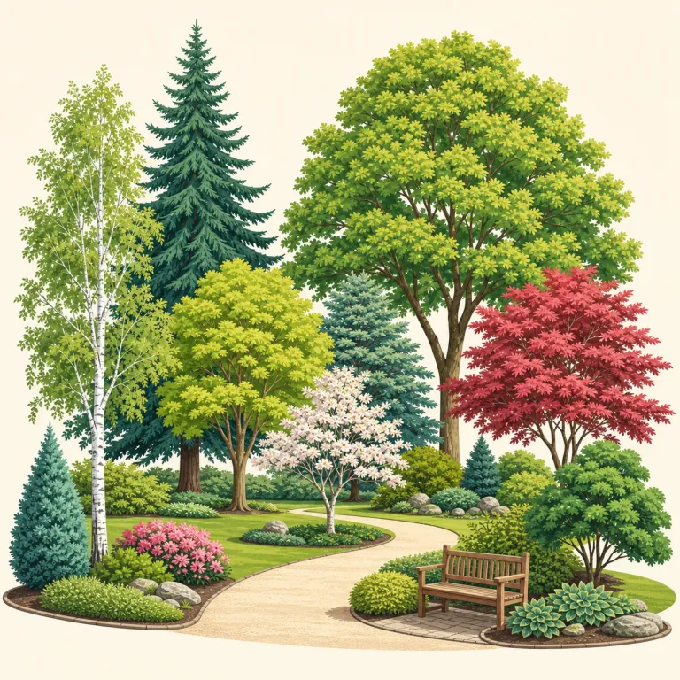 arboretum（樹木園・名詞）の覚え方イラスト — arborist（樹木医・植木職人）や arboreal（樹上の）を見たことがあれば、arbor- は「木」まわりの合図とまとめて覚えると定着しやすいです