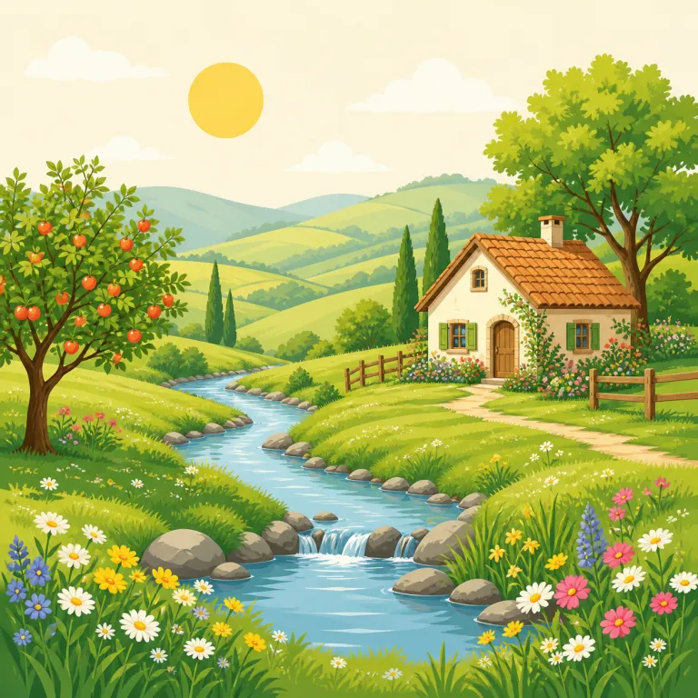 arcadian（田舎の楽園の・形容詞）の覚え方イラスト — Arcadia を「理想化された田園」として丸ごと覚えるのが近道