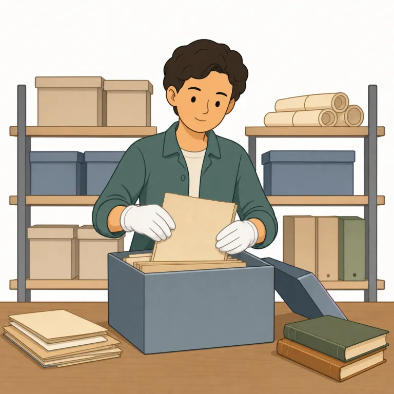 archivist（記録保管人・名詞）の覚え方イラスト — archivist は、まず archive「記録・文書を保管する」を土台にすると覚えやすいです