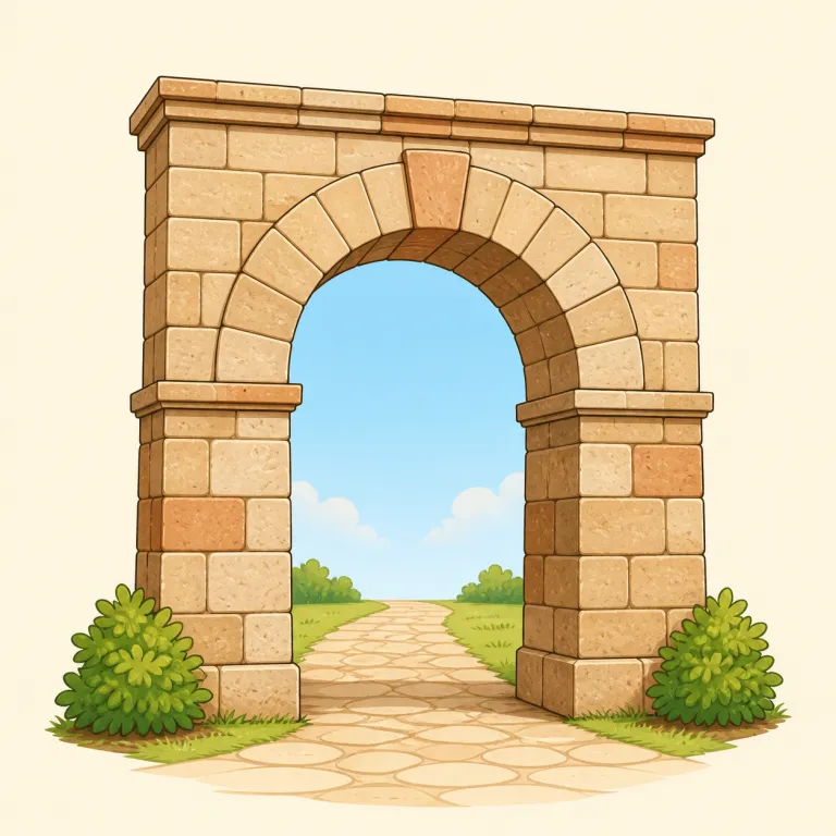 archway（アーチ状の通路、アーチ門・名詞）の覚え方イラスト — arch + way で捉えると覚えやすい語です
