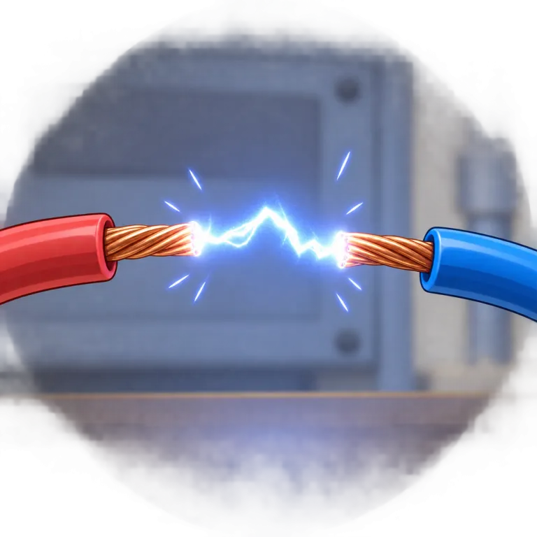 arcing（アーク放電を起こす・verb）の覚え方イラスト