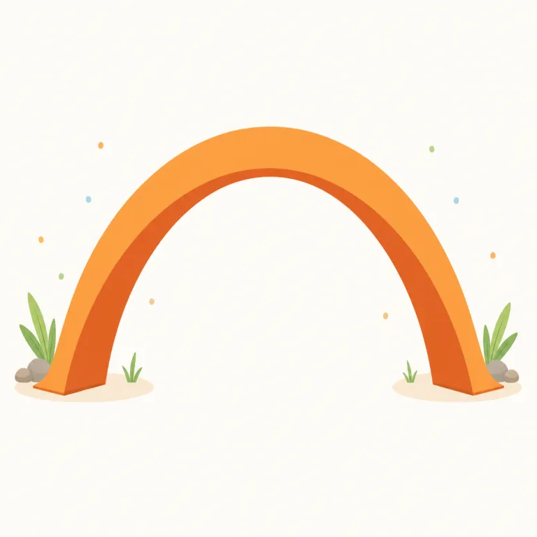 arcuate（弓形の・形容詞）の覚え方イラスト — arc を知っていれば覚えやすい語