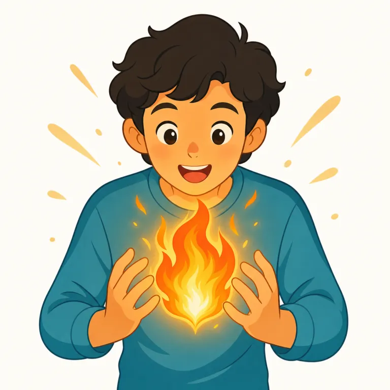 ardor（熱意・名詞）の覚え方イラスト — ardor は「心の温度が高い名詞」として覚えると残りやすい