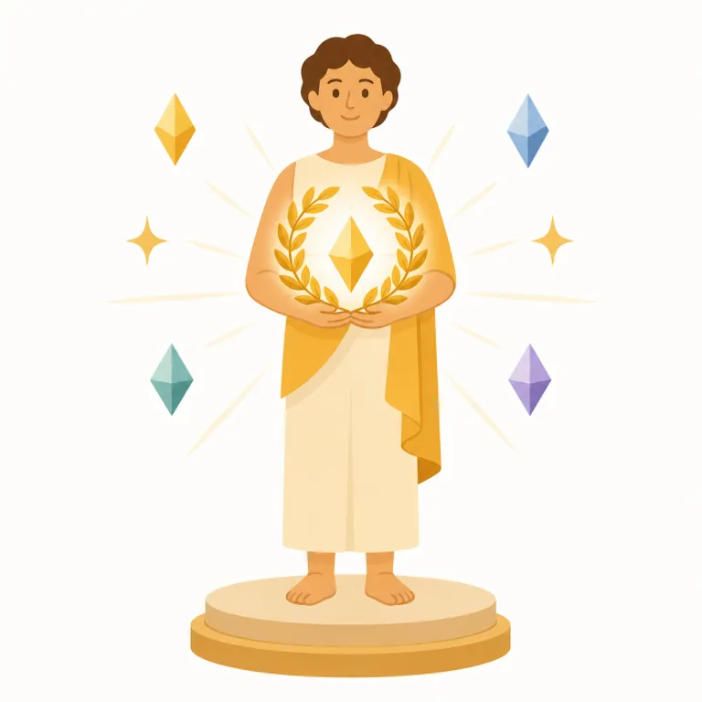 arete（アレテー（徳、卓越性）・名詞）の覚え方イラスト — 「能力が高い」だけの skill や ability ではなく、「その人・物らしさが最もよく実現された卓越した状態」と押さえると覚えやすい