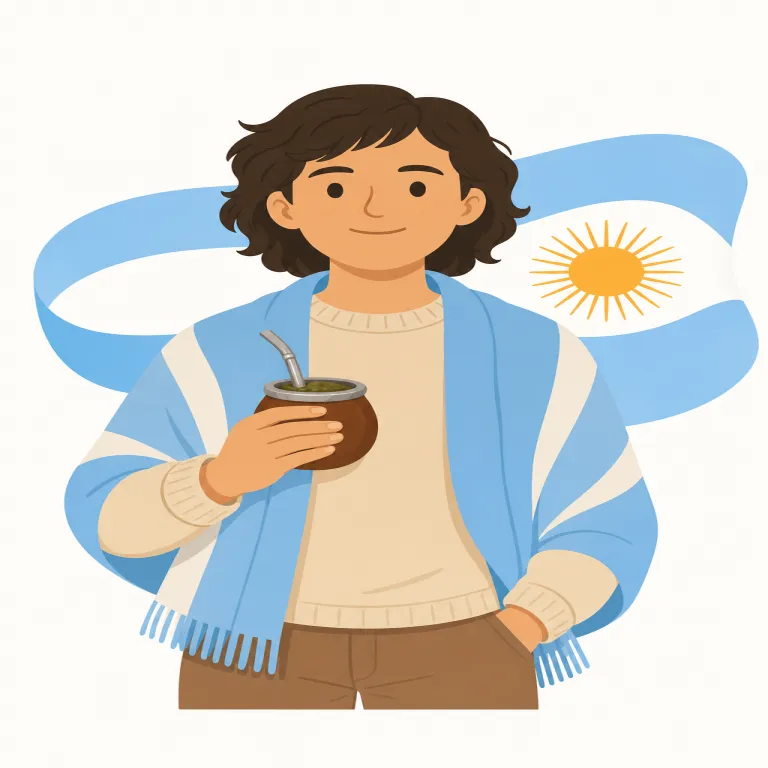 argentinian（アルゼンチン人・noun）の覚え方イラスト
