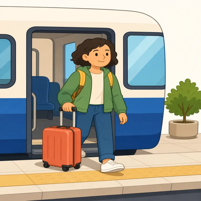 arrival（到着・名詞）の覚え方イラスト — このエントリの arrival は、出来事の「到来」ではなく、人・乗り物・荷物などが目的地に着く「到着」を表します
